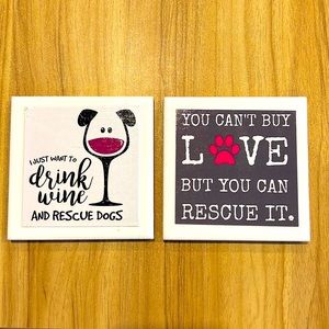 Ceramic Pet Dog Cat Wine Glass Drink Coasters